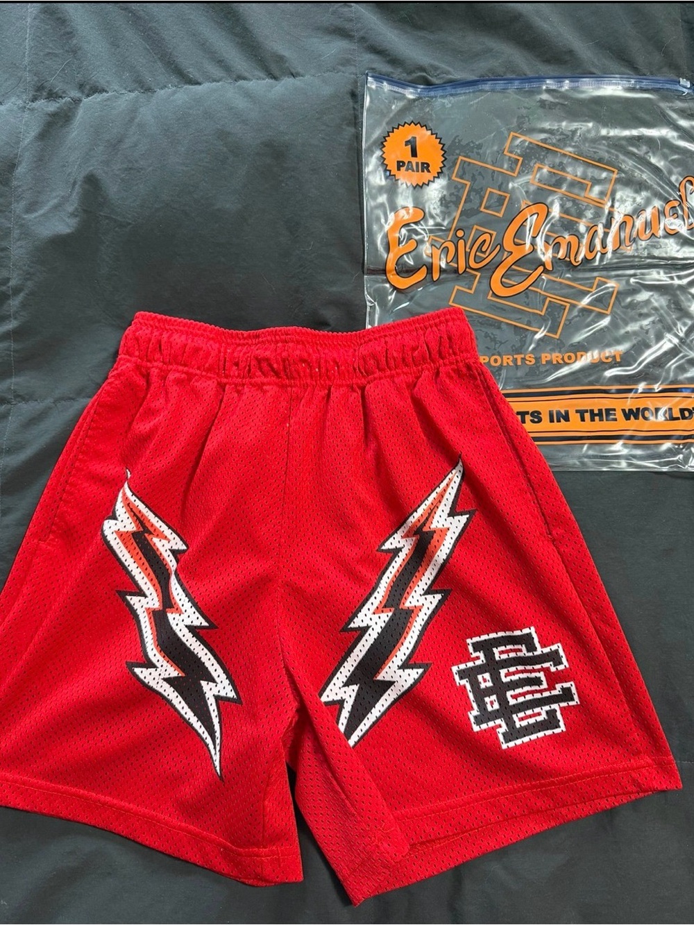 Eric Emanuel Red Lightning Mesh Athletic Shorts - Men